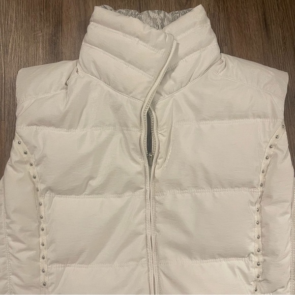 A Diamond In The Snow Puffer Vest Women’s Sz 6 Ivory Reversible Packable Ski - Picture 3 of 13